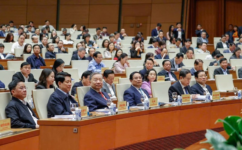 General Secretary To Lam and other Party and State leaders attend the National Conference. Photo: T.Vuong