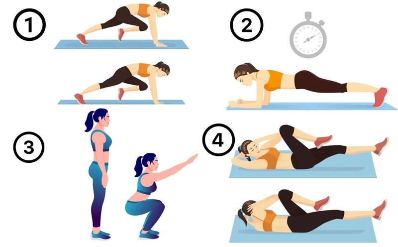 Floor exercises to burn fat and lose weight before breakfast. Graphics: Thanh Thanh