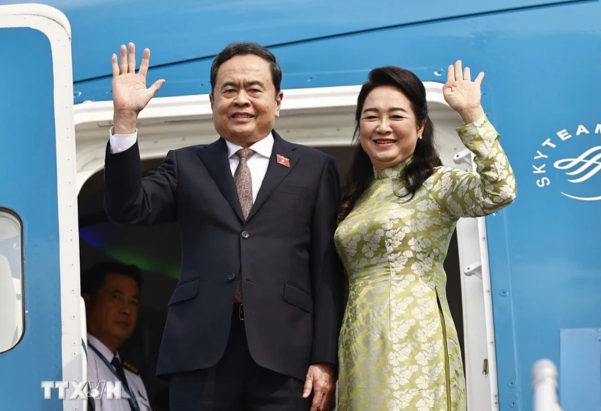 National Assembly Chairman Tran Thanh Man and his wife Nguyen Thi Thanh Nga. Photo: VNA