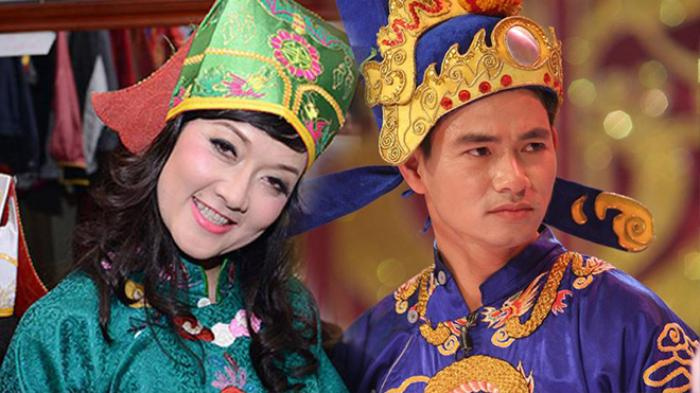 Artist Van Dung and People's Artist Xuan Bac when participating in Tao Quan. Photo: Producer