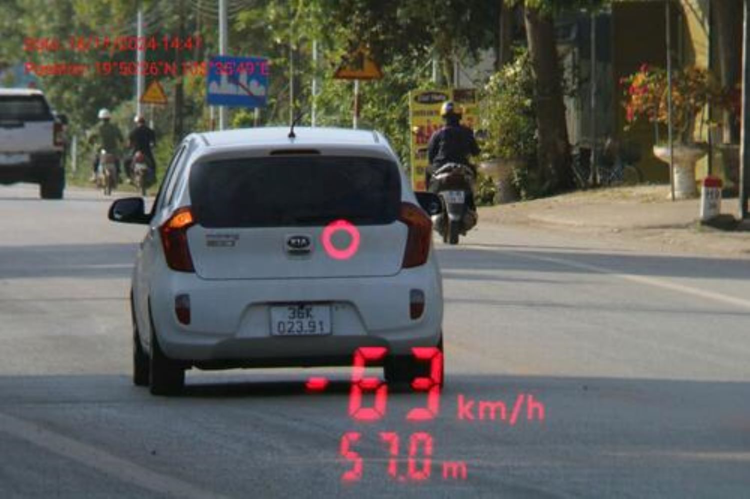 Một phương tiện vi phạm tốc độ, bị phạt nguội. Ảnh: CATH