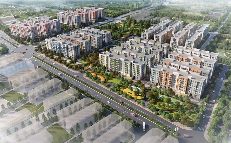 Perspective of the social housing construction project (phase 1) in Trang Cat ward, Hai An district, Dinh Vu - Cat Hai Economic Zone, Hai Phong, which will start construction in 2024. Photo: Hai Phong Portal