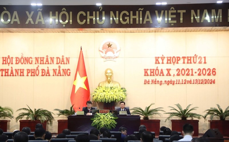 The 21st session of the Da Nang City People's Council, term 2021-2026. Photo: Nguyen Linh