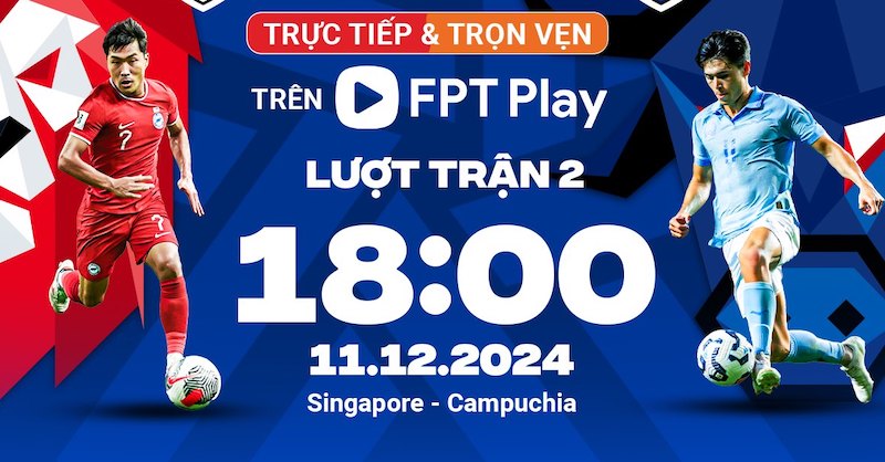 Singapore team welcomes Cambodia at ASEAN Cup 2024. Photo: FPT Play