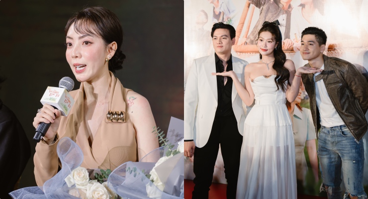 Thu Trang talks about the Tet movie "Billion Dollar Kiss". Photo: Producer.