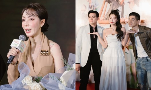 Thu Trang nói về phim Tết "Nụ hôn bạc tỷ". Ảnh: Nhà sản xuất.