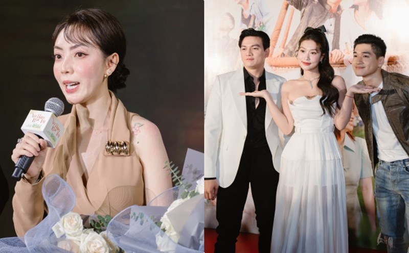 Thu Trang talks about the Tet movie "Billion Dollar Kiss". Photo: Producer.