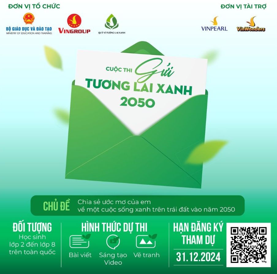 Cuoc thi tao co hoi de hoc sinh the hien nhung y tuong sang tao, doc dao qua ba hinh thuc: viet thu, ve tranh hoac lam video.