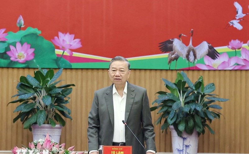 General Secretary To Lam emphasized the need to develop Dong Thap province into a leading group in the Mekong Delta region. Photo: VNA