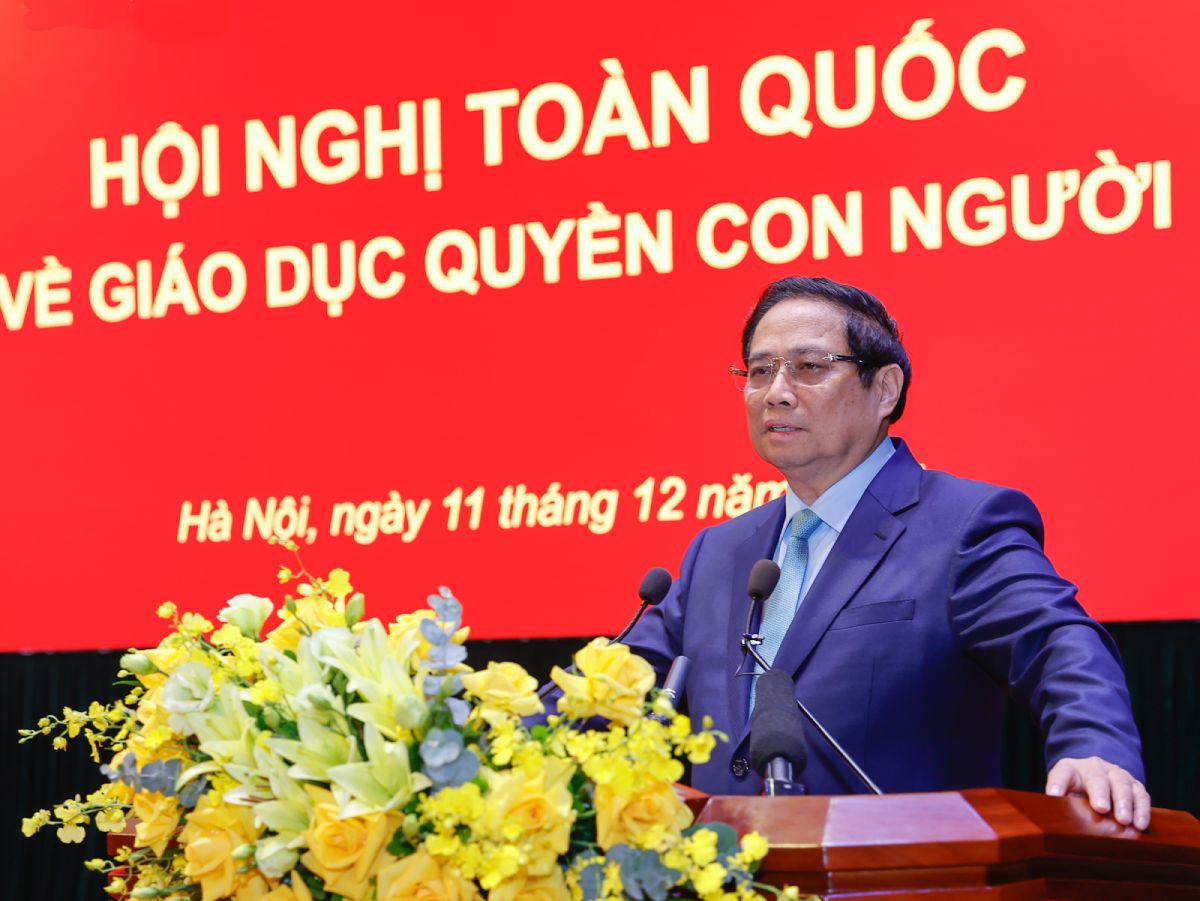 Prime Minister Pham Minh Chinh emphasized that protecting human rights is a national and comprehensive issue. Photo: VGP