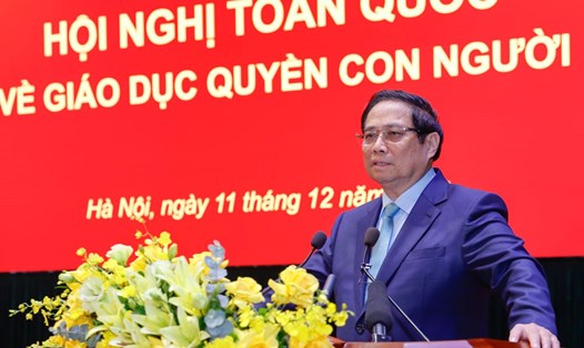 Thủ tướng Chính phủ Phạm Minh Chính nhấn mạnh bảo vệ quyền con người là vấn đề mang tính toàn dân, toàn diện. Ảnh: VGP