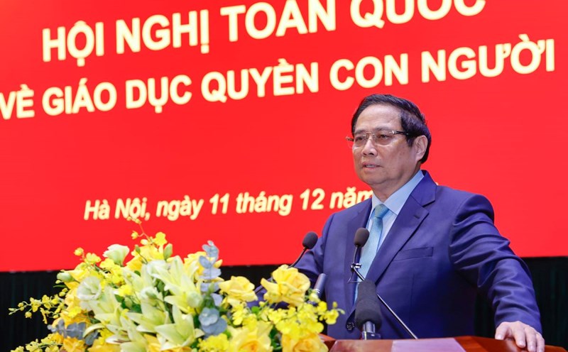 Prime Minister Pham Minh Chinh emphasized that protecting human rights is a national and comprehensive issue. Photo: VGP