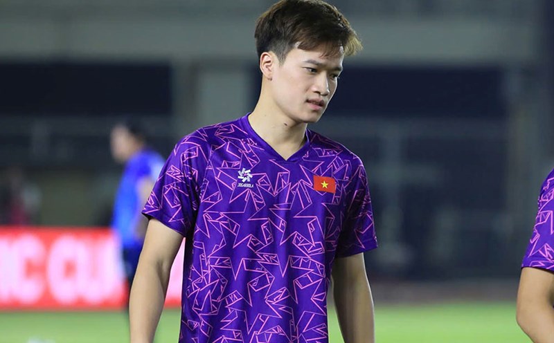 Midfielder Nguyen Hoang Duc of the Vietnam national team. Photo: Minh Dan