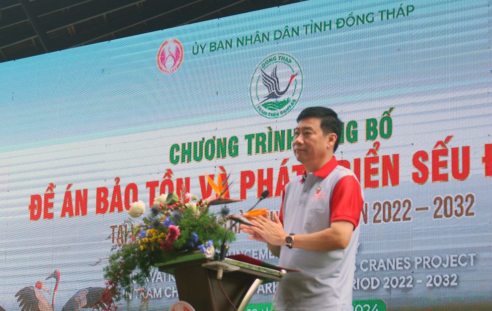 Ong Pham Thien Nghia phat bieu tai le cong bo de an. Anh: Thanh Mai