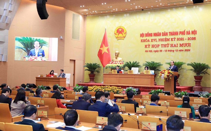 The 20th session of the Hanoi People's Council. Photo: Hanoi People's Council