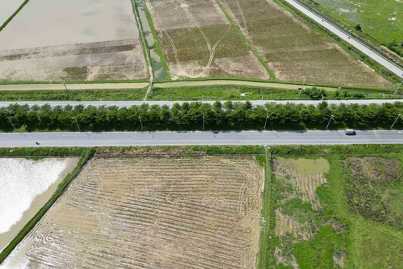 Doan tuyen co mat cat ngang rong 40m dap ung 6 lan xe, cung do la he thong chieu sang, cay xanh... da hoan thien. Anh: Huu Chanh