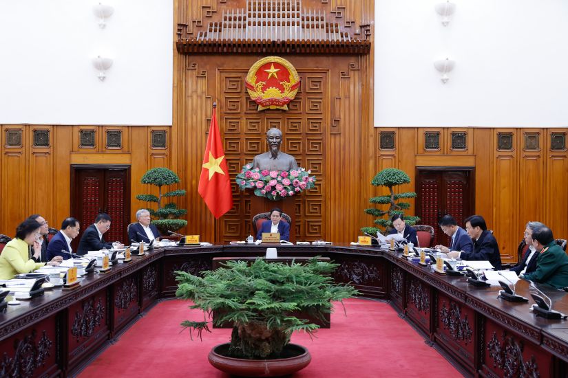 The second meeting of the Government Steering Committee summarizes the implementation of Resolution No. 18-NQ/TW. Photo: Nhat Bac