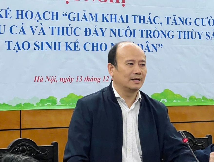 Pho Cuc truong Cuc Thuy san Vu Duyen Hai phat bieu tai Hoi nghi. Anh: Huong Giang