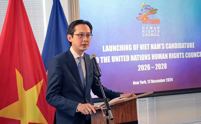 Deputy Minister Do Hung Viet at the ceremony announcing Vietnam's re-election to the United Nations Human Rights Council for the 2026-2028 term. Photo: Ministry of Foreign Affairs