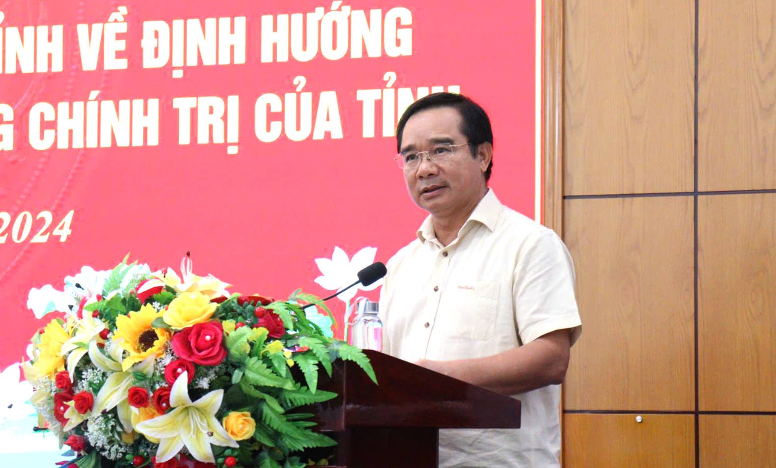Long An Provincial Party Secretary Nguyen Van Duoc thoroughly grasped the directions of innovation and reorganization of the political system of the province. Photo: Long An Provincial Party Committee