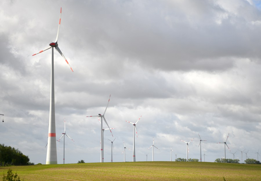 Wind turbine in Brandenburg, Germany. Photo: Xinhua