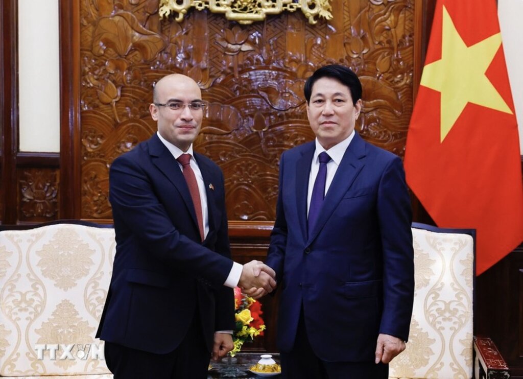 President Luong Cuong receives Algerian Ambassador Sofiane Chaib. Photo: VNA