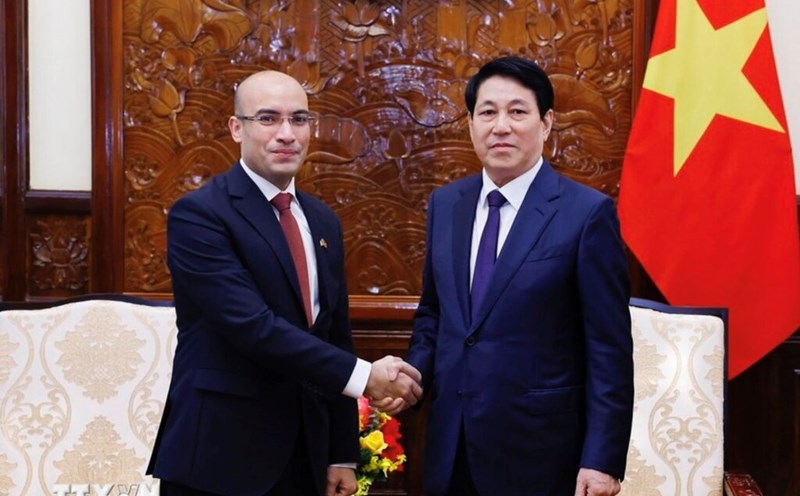 President Luong Cuong receives Algerian Ambassador Sofiane Chaib. Photo: VNA