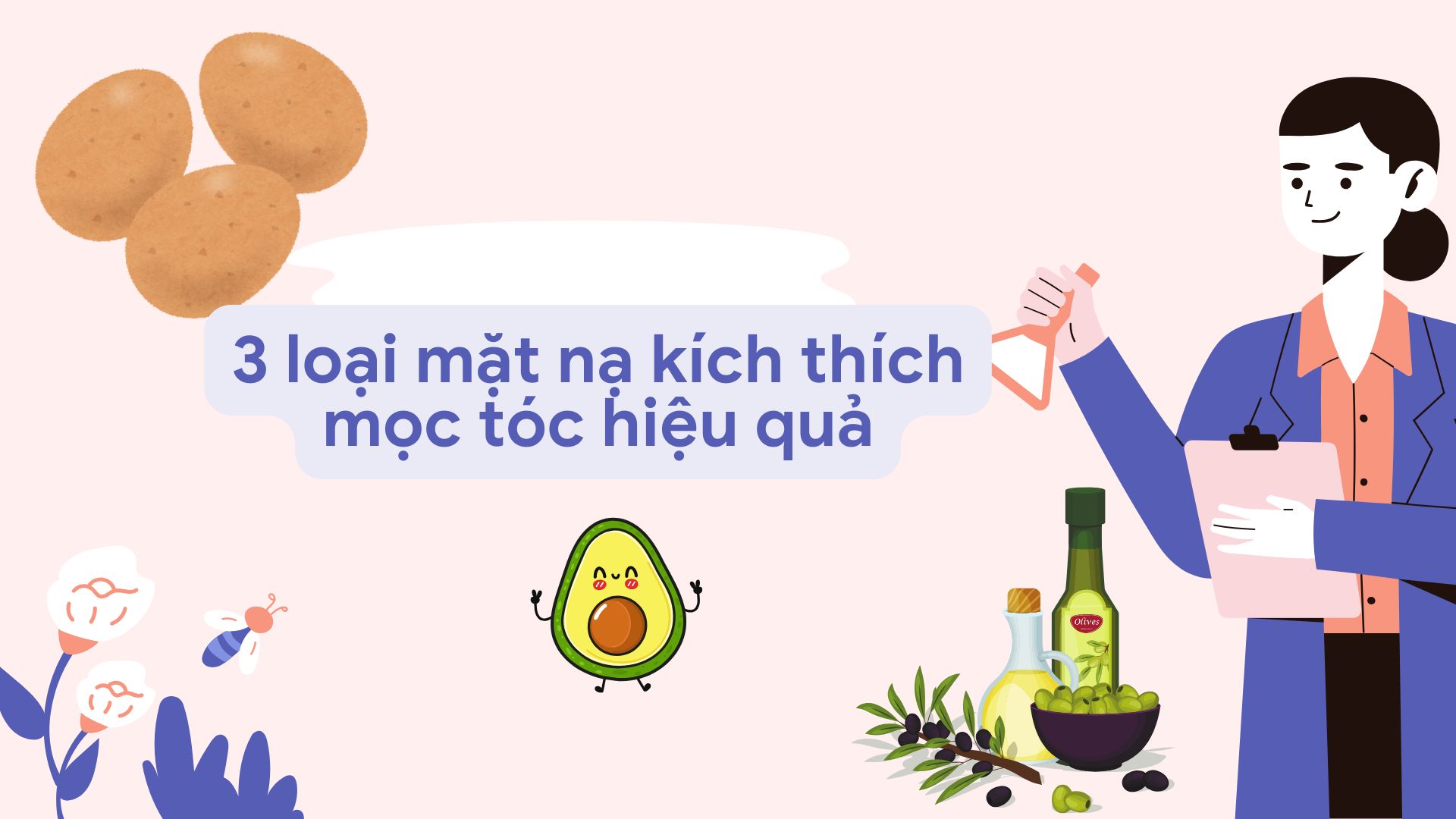 Egg and coconut oil mask stimulates hair growth. Photo collage: HUONG SON