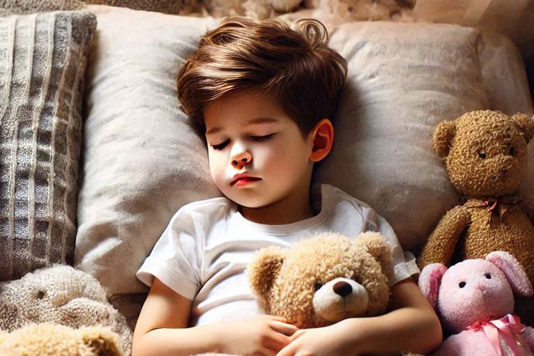 Children who have regular, on-time sleeping habits will show friendlier behaviors and better emotional control. Photo - AI: Ngoc Thuy