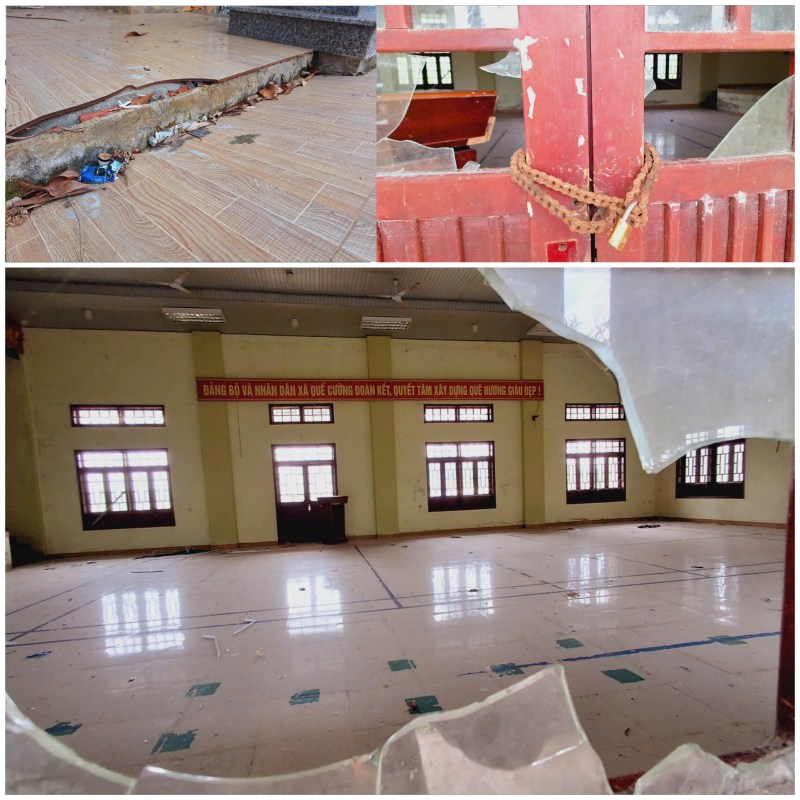 The headquarters of the billion-dollar Cultural and Sports Center in Que Cuong Commune, Que Son District, Quang Nam Province is degraded and abandoned after the commune merger. Photo: Nguyen Hoang