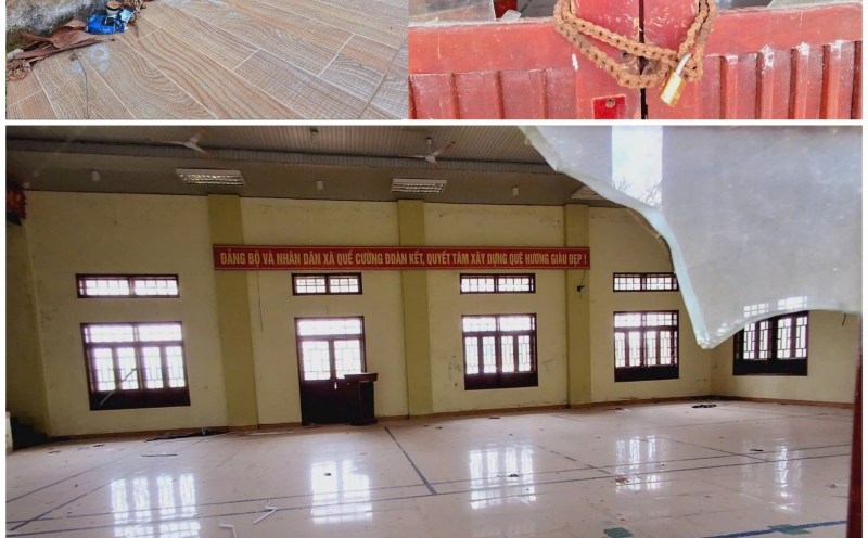 The headquarters of the billion-dollar Cultural and Sports Center in Que Cuong Commune, Que Son District, Quang Nam Province is degraded and abandoned after the commune merger. Photo: Nguyen Hoang