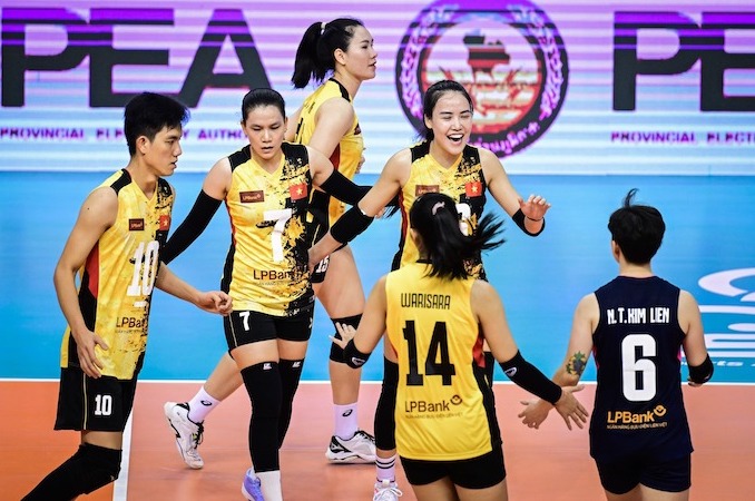 LPB Ninh Binh participates in the 2024 World Club Volleyball Championship. Photo: AVC