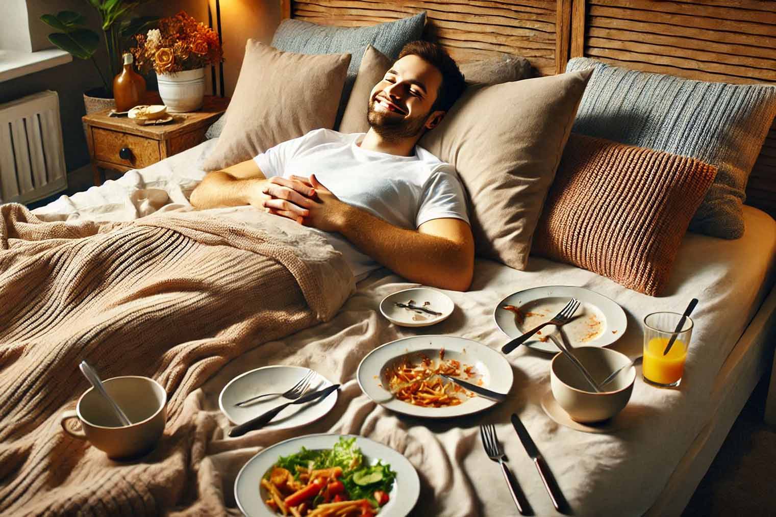 Going to bed right after eating can have negative effects on your health. Photo - AI: Ngoc Thuy