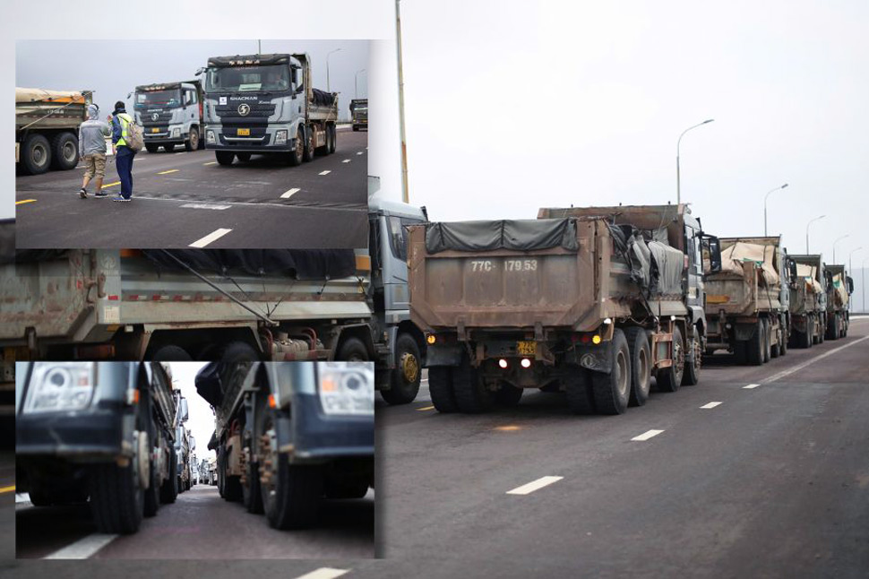By 10 p.m. on December 15, the Department of Transport of Binh Dinh province completed the load test on Thi Nai bridge. Photo: Dinh Van