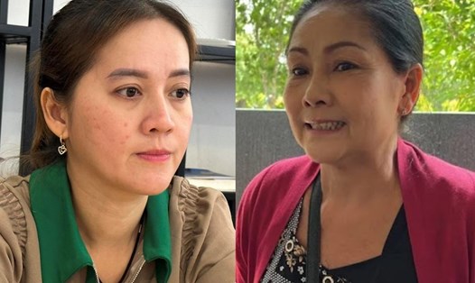 Em ruột NSƯT Vũ Linh (phải) kiện con nuôi Hồng Loan của cố nghệ sĩ. Ảnh: DIPY