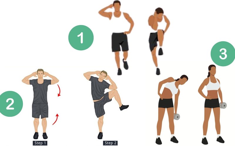 Standing exercises help reduce belly fat and slim waist. Graphics: Thanh Thanh
