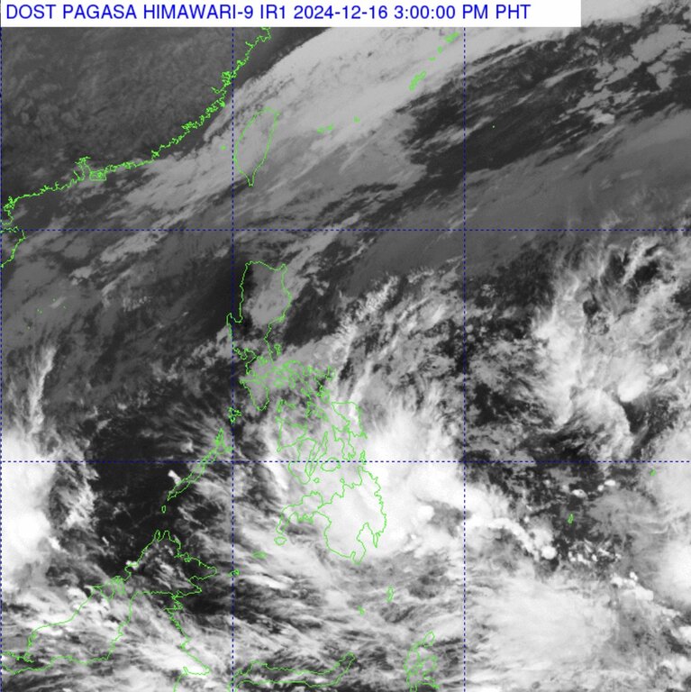 Ap thap gan Bien Dong hinh thanh ngay 16.12. Anh: PAGASA