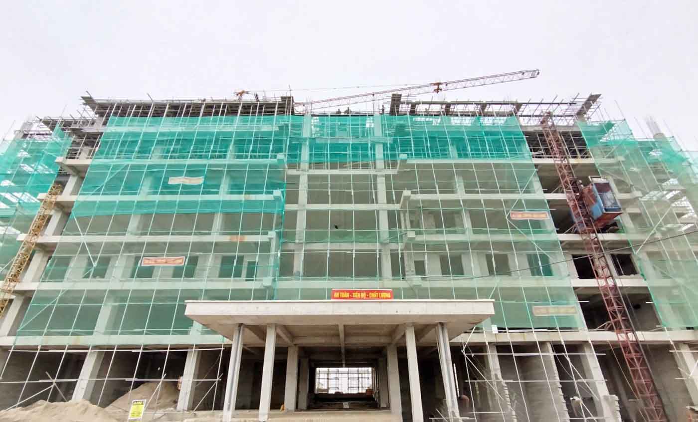 Công trường thi công dự án Trường Cao đẳng Y tế Bắc Ninh. Ảnh: Cổng TTĐT Bắc Ninh

