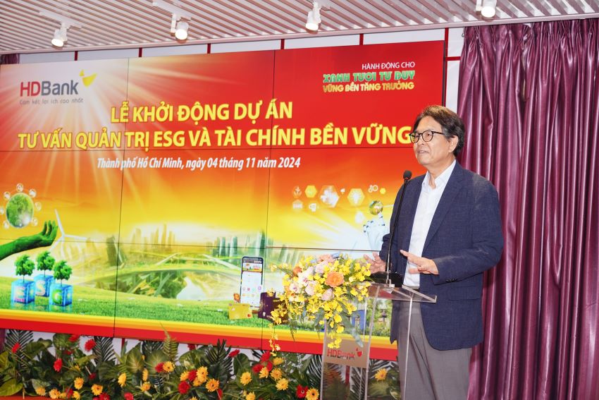 Mr. Kim Byoungho - Chairman of HDBank's Board of Directors, Chairman of HDBank's ESG Committee spoke at the event. Photo: HDBank