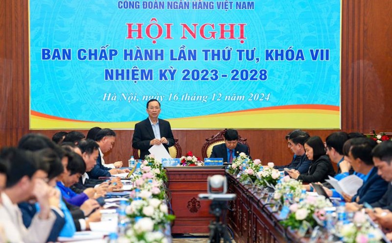 The 4th Executive Committee Conference, term 2023 - 2028 of Vietnam Banking Trade Union. Photo: Hoang Giap