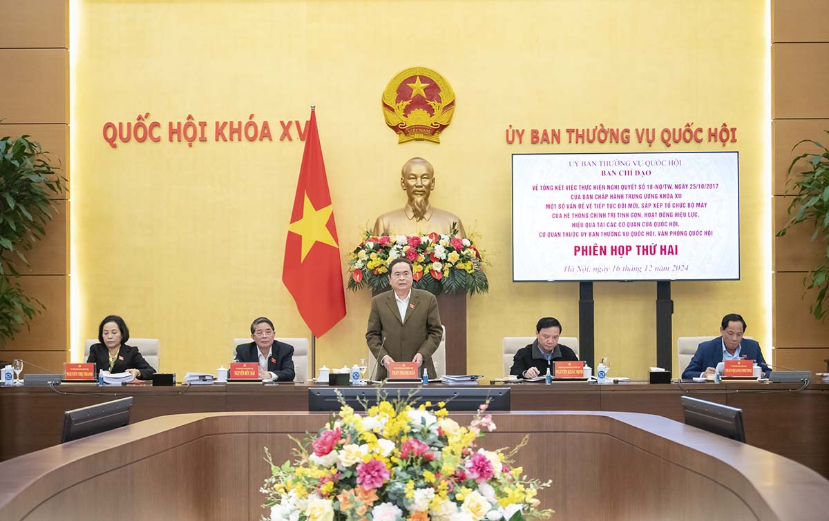 National Assembly Chairman Tran Thanh Man said the National Assembly will hold an extraordinary meeting to decide on many important issues, including the content of streamlining the apparatus. Photo: Quochoi.vn