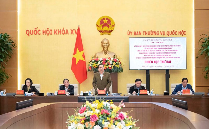 National Assembly Chairman Tran Thanh Man said the National Assembly will hold an extraordinary meeting to decide on many important issues, including the content of streamlining the apparatus. Photo: Quochoi.vn
