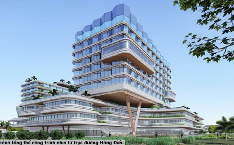 Perspective of the planned hospital project on the land to be auctioned. Photo: VT People's Committee
