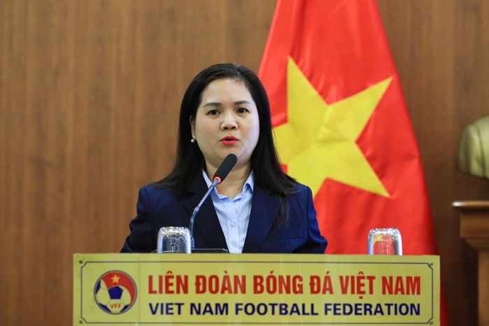 Pho Tong Thu ki VFF Nguyen Thanh Ha phat bieu tai buoi le. Anh: Minh Dan