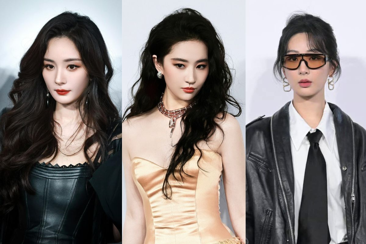 Duong Mich, Liu Yifei and Duong Tu attended the Marie Claire gala event. Photo: Weibo