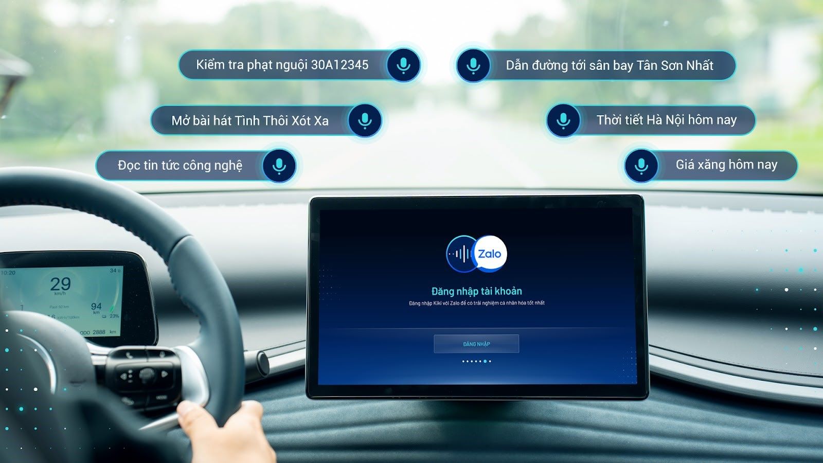 Kiki Auto virtual assistant for cars integrates many utilities. Photo: Gia Tuong