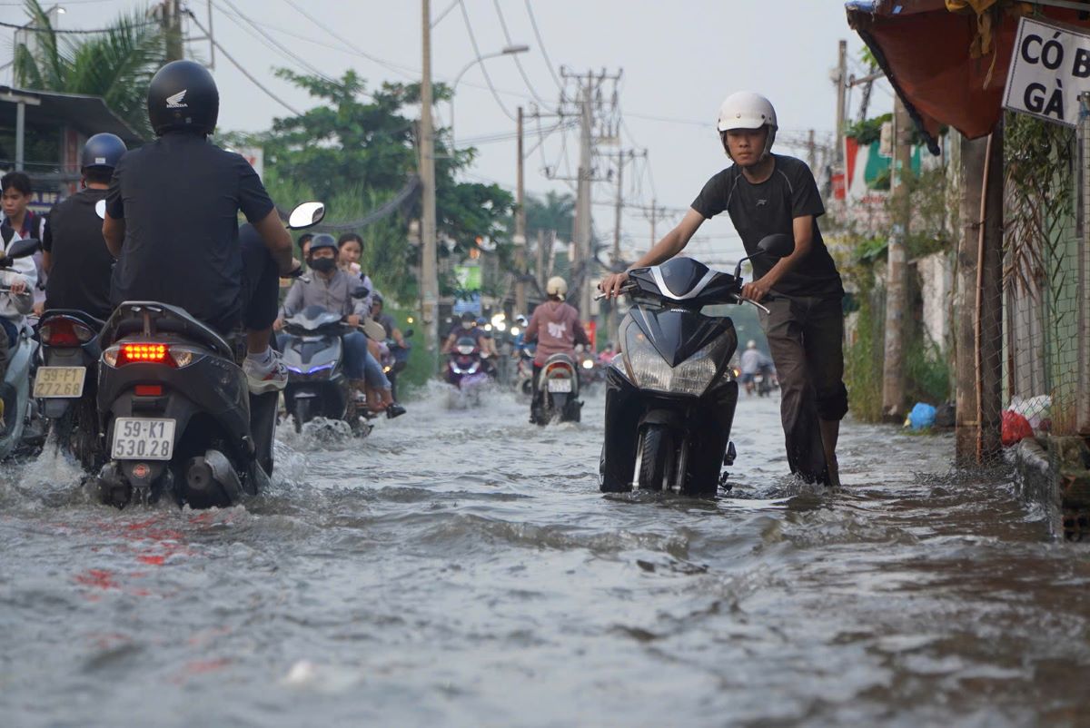 Anh Huy Hoang (huyen Nha Be) cho biet, tinh trang xe chet may do duong ngap sau dien ra thuong xuyen nhung ngay trieu cuong dang cao. “Hom nay toi hoi chu quan, khong can than di vao cho ngap sau nen xe bi chet may“, anh Hoang noi.