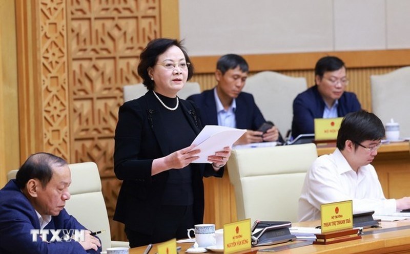 When implementing the arrangement and merger, the names of many ministries will change, according to Minister of Home Affairs Pham Thi Thanh Tra. Photo: Duong Giang/VNA