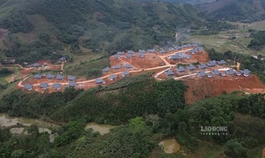 Khu tái định cư Làng Nủ đã hoàn thành vượt tiến độ sau gần 70 ngày thi công. Ảnh: Đinh Đại
