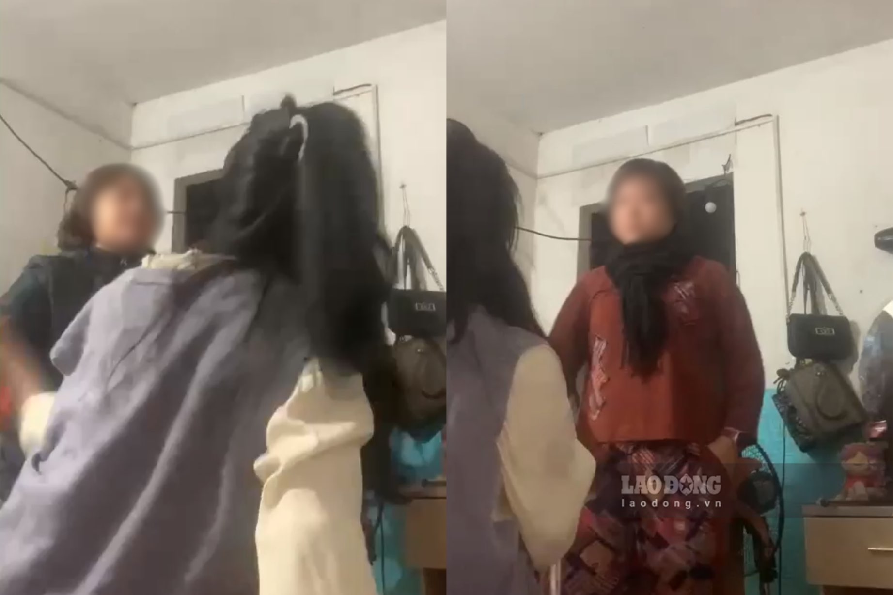 A girl was assaulted by two women who broke into her rented room in Thai Nguyen. Photo: Provided by the character